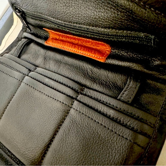 Vintage J. Duseu Leather Bag Purse Black Made In USA - Picture 8 of 9